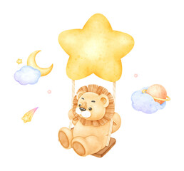 Baby Lion over swing