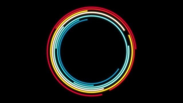 Vintage Striped Backgrounds, Loop Samples, Retro Colors from the 1970s 1980s, 70s, 80s, 90s. Retro vintage 70s style stripes background footage lines. Circle frame design eighties seamless loop