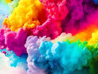 Photo abstract happy holi colorful background
