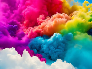 Photo abstract happy holi colorful background