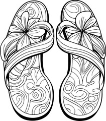 outline of flip flop for coloring page