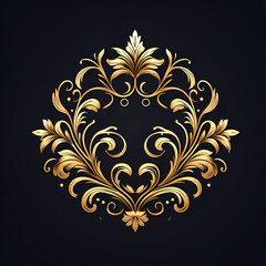Background with golden ornament isolated 