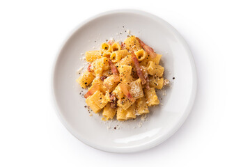 Deliziosa pasta alla carbonara, tradizionale ricetta romana di pasta condita con uovo, guanciale,...