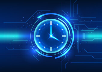 Time technology Behind the watch is a technological circuit. Shows time as a reference point within the organization for work.
