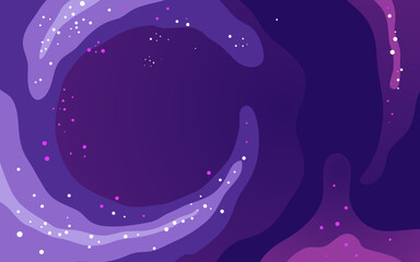 Vector space background . Cute flat style template with Stars in Outer space