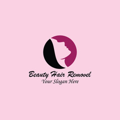 hair cutting and body hair removal logo design vector
