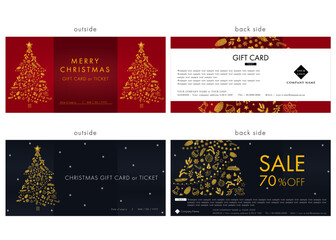 クリスマス　ギフトカード７０　gift card　割引券　チケット - obrazy, fototapety, plakaty