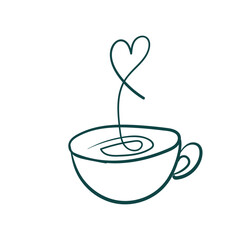 love coffee vector sketch simple doodle hand drawn line illustration isolated abstract sign symbol clip art