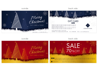 クリスマス　ギフトカード７２　gift card　割引券　チケット - obrazy, fototapety, plakaty