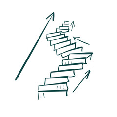 stairs vector sketch simple doodle hand drawn line illustration isolated abstract sign symbol clip art - 661833430