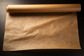 Culinary essentials a top view of parchment paper on a dark backdrop