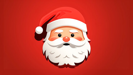 Santa Claus head illustration. Merry Christmas and Happy New Year.