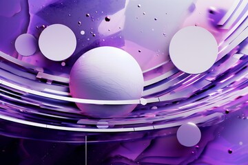 Contemporary banner with white and violet hues, showcasing advanced technology. Created with 3D graphics. Generative AI