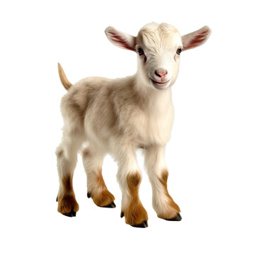 Baby goat on transparent background