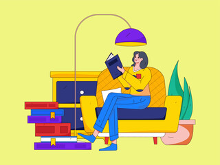 Education learning people flat vector concept hand drawn illustration
