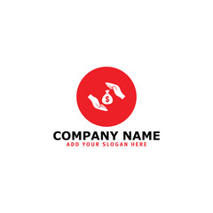 hand cash money logo design vector