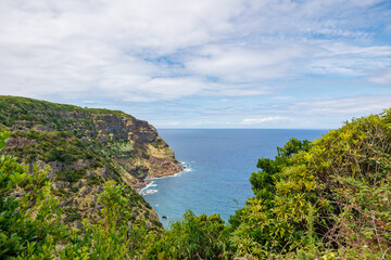 Fototapeta premium Landscape at Azores islands, Santa Maria, travel and explore Portugal.