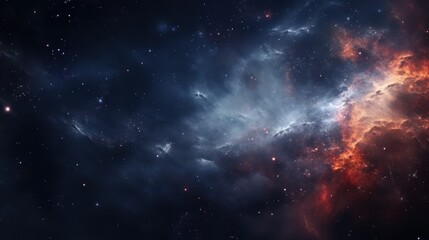 Starfield with nebula. Illustration based on a composite of Hubble Space Telescope imagery.