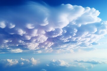 Obraz premium Incredible blue cumulus clouds, a meteorological wonder of nature