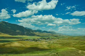 Mountain plateau, road to Kazarman,  Kyrgyzstan
