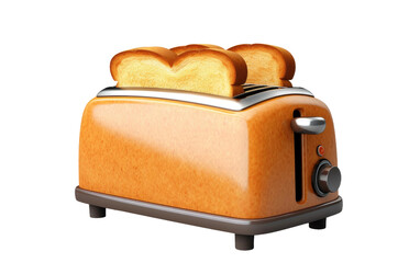 3D Cartoon Bread Toaster Image transparent background - obrazy, fototapety, plakaty
