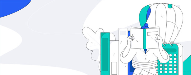 Education learning people flat vector concept hand drawn illustration
