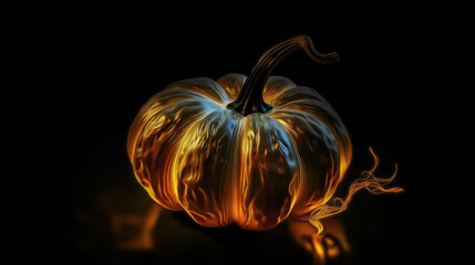 Illustration of a pumpkin in light black tones