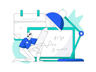 Education learning people flat vector concept hand drawn illustration
