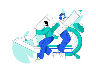 Education learning people flat vector concept hand drawn illustration
