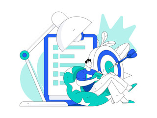 Education learning people flat vector concept hand drawn illustration
