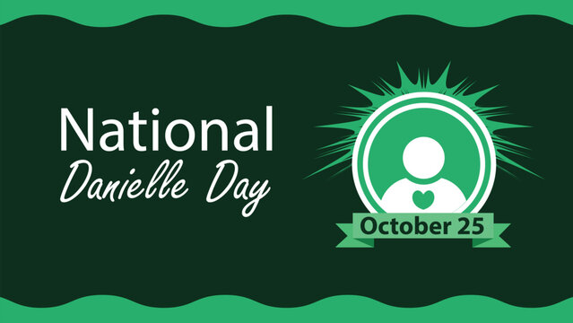 National Danielle Day vector banner design with geometric shapes and vibrant colors on a horizontal background. Happy National Danielle Day modern minimal poster.