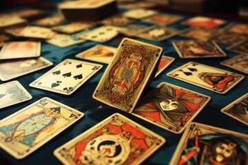 Abstraction using Tarot symbols and fortune telling cards 