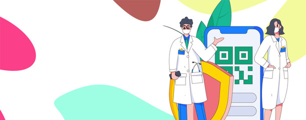 Medical characters fighting the epidemic flat vector concept operation hand drawn illustration
