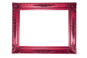 Old royal red frame white  or PNG not background, Vintage photo frame idea, antique, vector design...