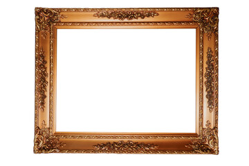 Old royal gold frame white  or PNG not background, Vintage photo frame idea, antique, vector design...