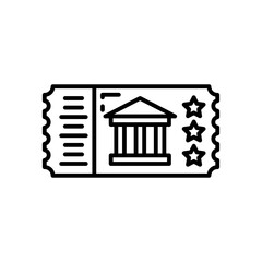 Museum Ticket icon in vector. Illustration