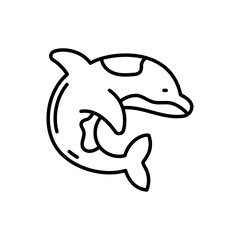 Giant Whale icon in vector. Illustration
