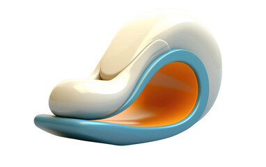 Ergonomic Footrest in 3D Cartoon on isolated background