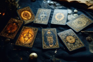 Abstraction using Tarot symbols and fortune telling cards 