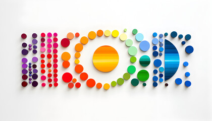 Rainbow, abstract background, trendy, colourful, wooden blocks, AI generated