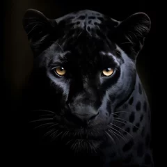 Gordijnen Black panther close-up.  © Mix City