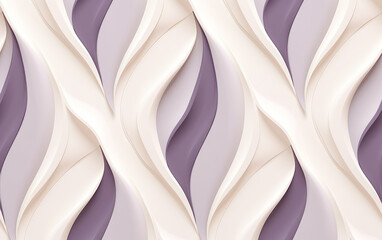 Wavy smooth White and grey seamless pattern, in the style of light purple and dark beige, sleek and stylized.