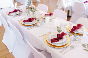 Beautiful table decoration at wedding