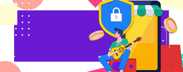 Internet financial management investment flat vector concept operation hand drawn illustration
