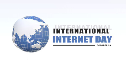 3d illustration. Internation Internet Day. October 29