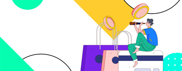 Internet financial management investment flat vector concept operation hand drawn illustration
