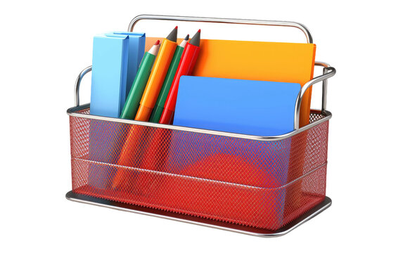 3D Cartoon of Desk Organizer on isolated background