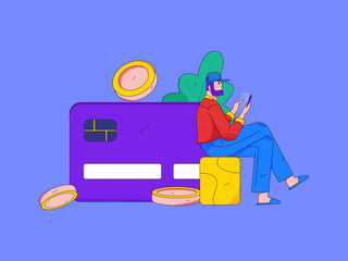 Internet financial management investment flat vector concept operation hand drawn illustration
