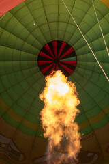 Obraz premium View of the inside of the balloon with fire