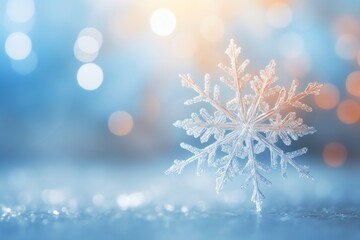 Fototapeta na wymiar Christmas blue shimmering background with snowflake